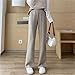 Women High Waist Wide Leg Trousers All-Match Lady Straight Trousers Gray L