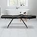 CooFel 72-Inch 3-Section Massage Table & Facial Chair, Multipurpose Spa Bed for Salon, Tattoo & Beauty Use with Removable Headrest, Facial Cradle, Towel Rack & Hydraulic Rolling Stool (Black)