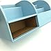 UnionBasic Desk Organizer - Multifunctional Leather Desktop Pen Holder Storage Box - Business Card/Pen/Pencil/Mobile Phone/Stationery Holder, Blue
