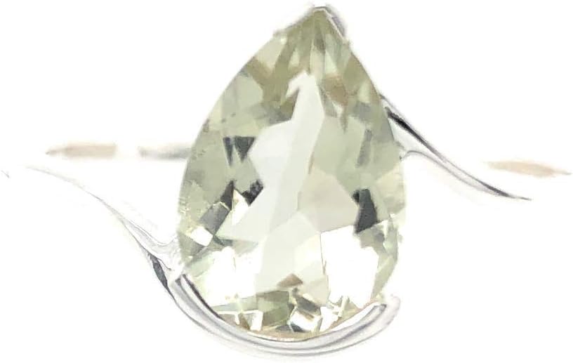 Natural 2ct Green Amethyst 925 Solid Sterling Silver Ring Size 5, 7 - Image 6