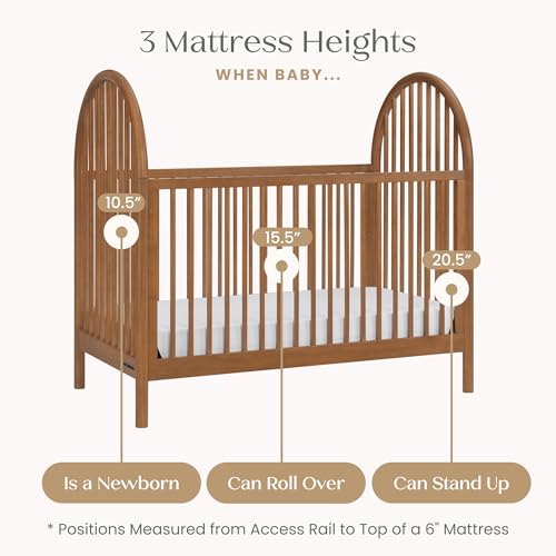 Delta Children Cannon 4-in-1 Convertible Crib - Converts from Baby Crib to Toddler Bed, Daybed and Sofa Bed, Fits Standard Full-Size Crib Mattress, Chestnut - image 6