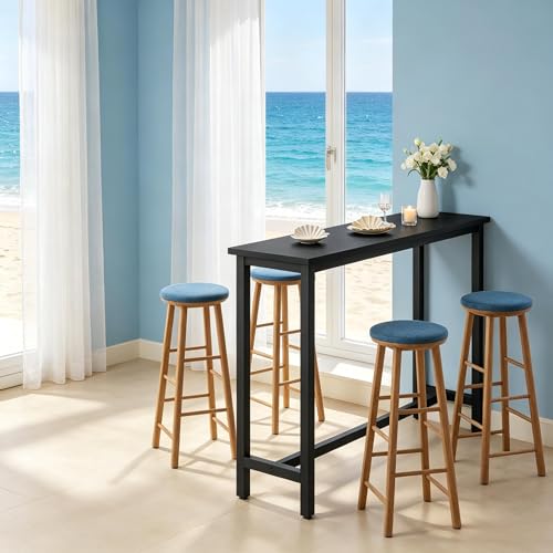Mostrador de cocina negro con acabado efecto madera MDF y perfil industrial 4