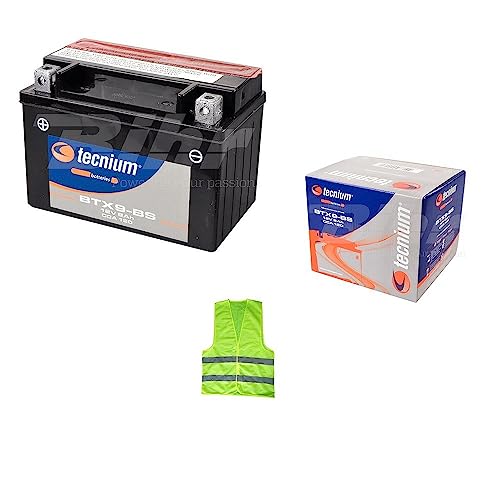 Compatible con Suzuki 650 XF Freewind 2000 Batería YTX9 BS TECNIUM BTX9 BS Baterías 8 amperios 12 voltios, lista para usar y carga específica: 150 x 87 x 105 mm