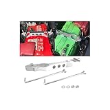 AICEL Battery Hold Down Sets, Billet Aluminum Alloy Car Battery Tie Down Bracket, Automotive Crossbar Holder Lock Mount with Galvanized Iron J Bolts, Car Accessories for Most Vehicles (Silver)