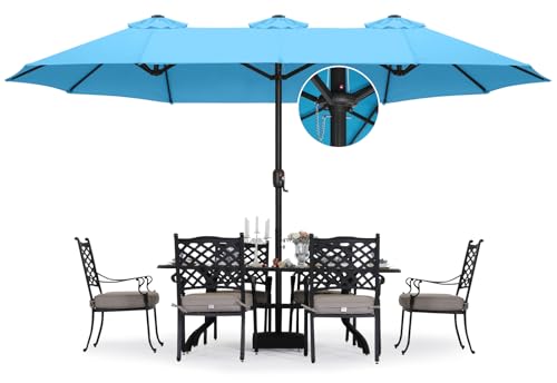ABCCANOPY 4.5M Double-Sided Aluminum Table Patio Umbrella Garden Large Umbrella,Swimming Pool Colors,Turquoise