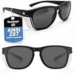 Safety Lunettes de soleil ANSI Z87 Anti-Fog UV Protection pour la chasse, le tir & Lentille ombrée non glissante avec boîtier