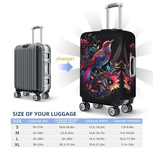 Luggage Cover Protector Suitcase Cover - Artistic Colorful Bird Santi-Scratch Uitcase Cover for Luggage2