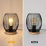 Riserva Lampa stołowa, nowoczesna, E27, industrialna, czarna, lampka nocna z metalu, stolik nocny, gabinet, kawiarnia, hotel, w zestawie przełącznik