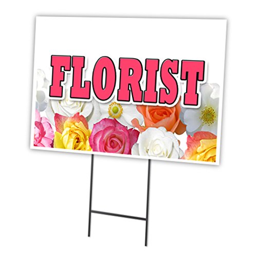 Florist 12'x16' Yard Sign & Stake | Advertise Your Business | Stake Included Image On Front Only | Made in The USA