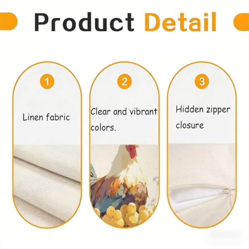 Fermeture éclair invisible lavable pour housse coussin orange 2pc