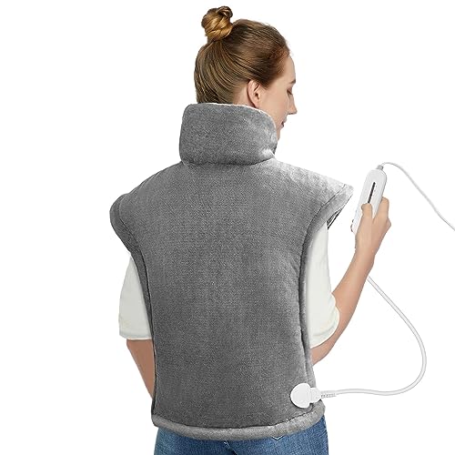 Comfier Large Heating Pad for Back Pain Relief,FSA HSA Eligible,Soft Flannel Fast Heating Pads for Neck and Shoulders,Electric Heated Wrap,3 Heat Levels & 90-Mins Auto Shut Off,Gifts for Dad,Women,Men