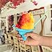 Boao 200 Pcs 5oz Colorful Flower Snow Cone Cup with Spoon Straw Flower Shaped Plastic Leakproof Shaved Ice Cream Bowl Reusable Snack Cups for Kid Birthday Hawaii Party Supplies, Easy Grip