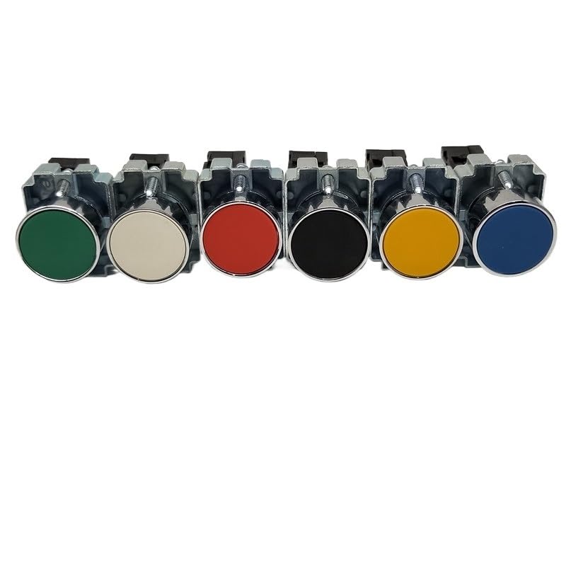 Momentary Push Button Switch 22mm 10A/240V Circular Small Size Flat Round Panel NC/NO XB2-BA31 XB2-BA42 ZB2-BE101C 102C(Blue NO)