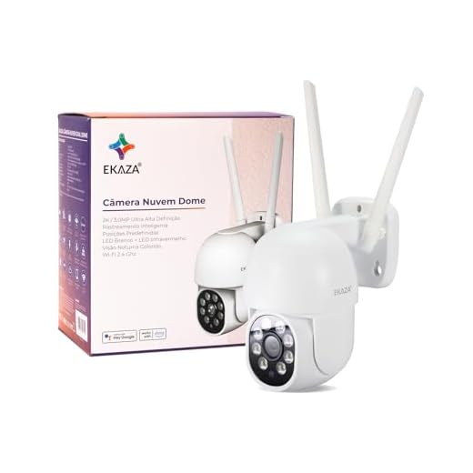 EKAZA Câmera de Segurança Externa Inteligente Nuvem Dual Dome, WiFi, IP65, H 310°/ V 140°, Compatível com Amazon Alexa e Google Assistant - EKJS-T3188