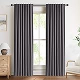 Contenu & Dimensions : Lot de 2 rideaux Gris Foncé, chaque panneau mesure environ L140 x H225 cm (largeur totale env. 280 cm). Tombé impeccable jusqu'au sol, idéal pour fenêtres standards, baies vitrées ou fenêtres larges. Parfait pour la chambre et le salon. Veuillez vérifier le tableau des tailles avant de commander.