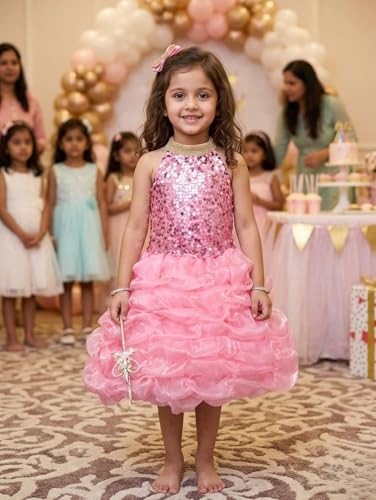 Image of BookMyCostume Sequin Balloon Frock Western Dance Costume Collections - Fancy Dress Outfit for Stage Performance, Annual Day, Themed Parties & Birthday Events