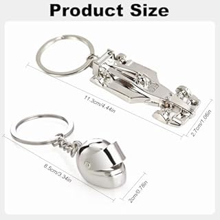 Cosysparks Portachiavi Auto, Silver Metal Racing Portachiavi Macchina Regali Auto per Gli Uomini Novelty Mini Portachiavi Uomo