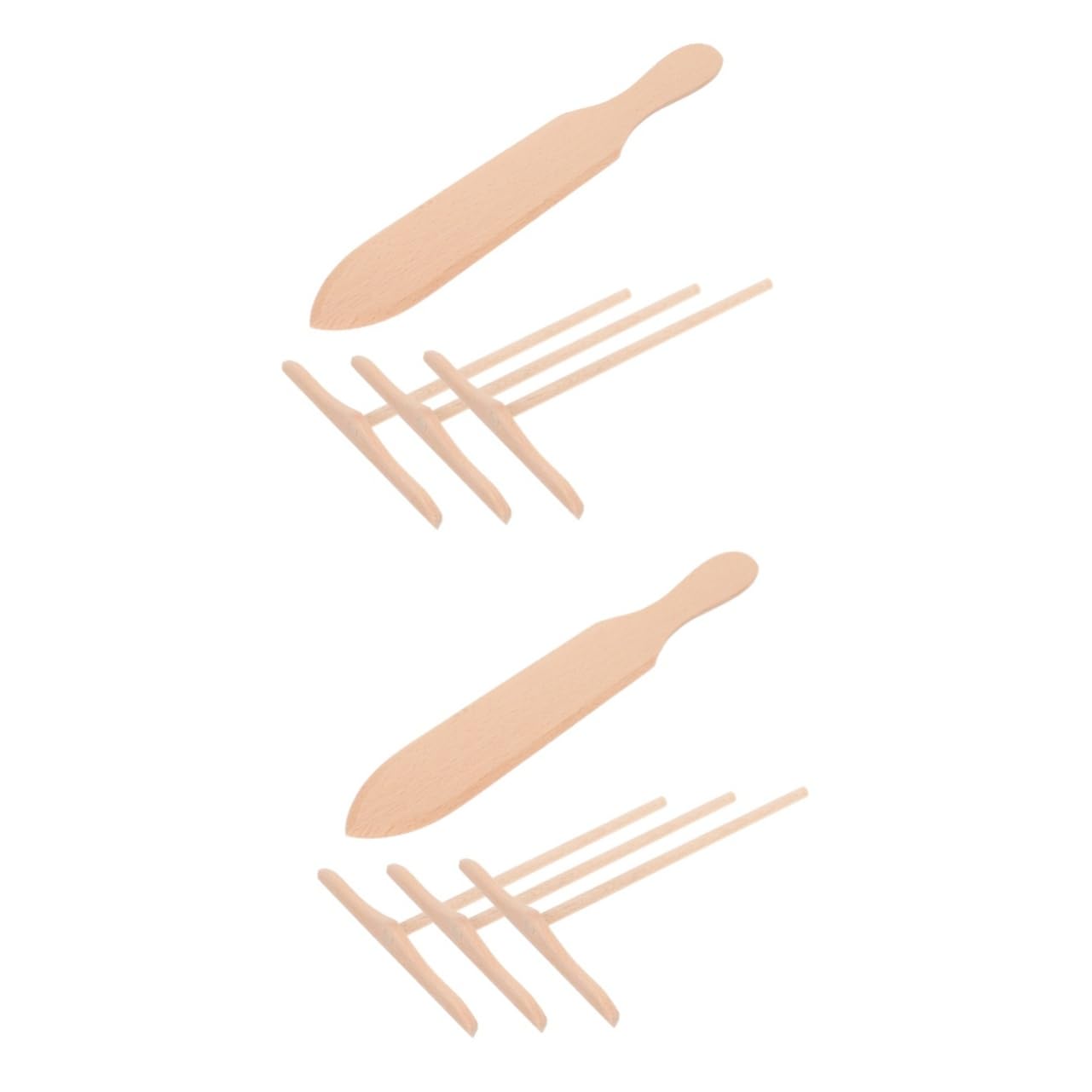 ABOOFAN 2sets Professional Wooden Crepe Spreader and Pancake Spatula Kitchen Tools for Easy Pancake and Crepe Making Non- Grip for Daily Baking and Cooking Needs