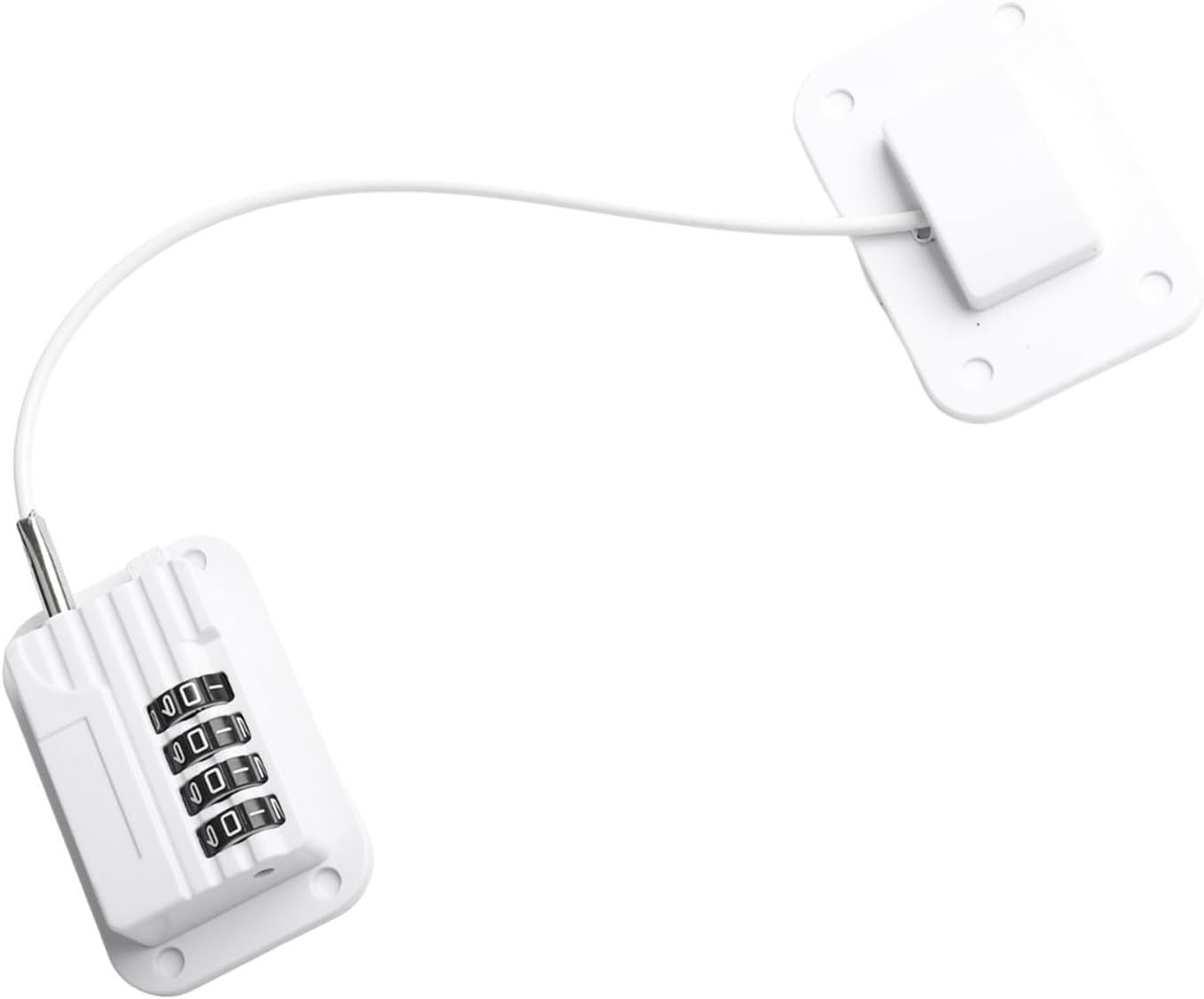 Child Safety Lock Refrigerator & Cabinets – Combination Password Lock with ABS+Alloy Body, Thickened Steel Wire Rope, No-Drill Installation – 1 Pack(white)