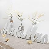 YEHLIABO Wooden Mr and Mrs Letter, Classical Mr. & Mrs Wedding Sign for Wedding Table, Large Wooden...