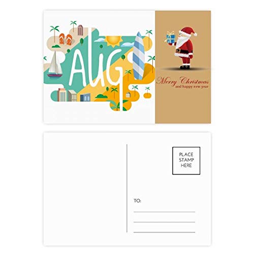 Cartes postales motif mois d'août, lot de 20 à offrir aux passionnés d'écriture