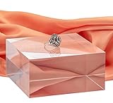 Red Co. Crystal Clear Polished Solid Acrylic Cube Jewelry Display Stand Pedestal Riser, 2” x 4” x 4”