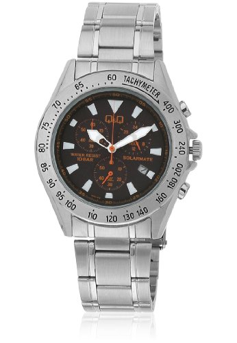 [シチズン キューアンドキュー]CITIZEN Q&Q 腕時計 SOLARMATE (ソーラーメイト) ソーラー電源 アナログ表示 クロノグラフ 10気圧防水 ブラック H022-212 メンズ