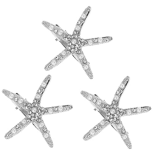 Beaupretty 12 Peças grampo de cabelo estrela do mar cabelo para meninas capacete para noiva presilha