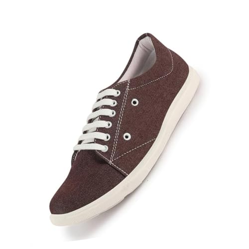 Image of FAUSTO Men Casual Classic Canvas /Fabric Sneaker Shoe | Lightweight Comfort Insole | Everyday 6-Eye Lace Up Shoes with Anti Skid TPR Sole
