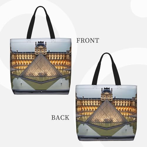 Bolso tipo Hobo para mujer con cremallera, bolso grande de hombro para compras y viajes, inspirado en el Museo del Louvre en París miniatura 5
