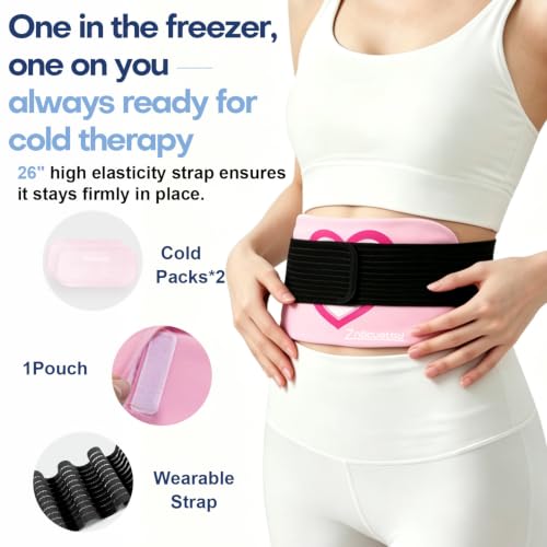 Image of Gel Ice Packs for Injuries Reusable 2 Packs Hot Cold Gel Wrap with Strap