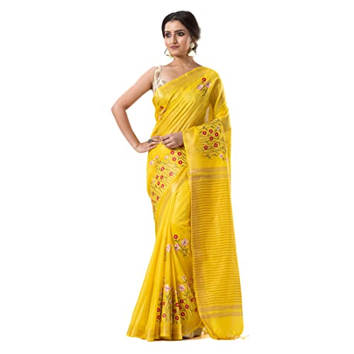 Silk Linen Saree With Fine Embroidery Work ZeeTotal