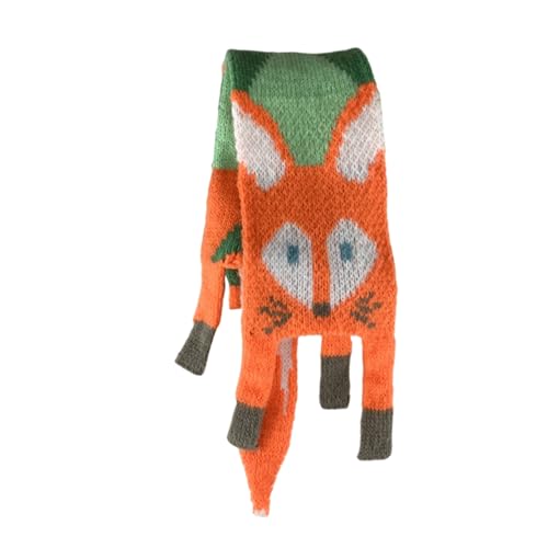 Autumn Winter Kids Neck Scarf Cartoon Knitted Scarf Soft & Breatahble Warm Neckerchief for Boys Girls and Women - Main Image