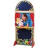 Kid-Sized Hardwood Puppet Theater with Chalkboard