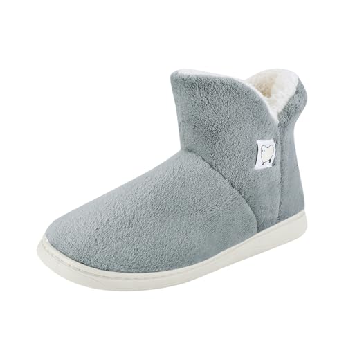 Ibluelover Women Men Bootie Slippers Winter Warm Anti Slip Xmas Indoor Plush Boots Memory Foam Slippers Wool Footwear4