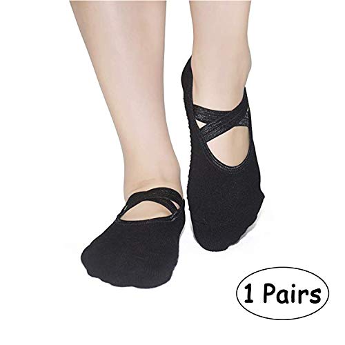 Meias de ioga para meias antiderrapantes com alças Meias de barra para mulher, ideal para pilates, b