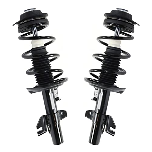 Image of Detroit Axle - Front Struts w /Coil Springs Sway Bar End Links Outer Tie Rods Boots Replacement for 2013-2016 Dodge Dart Limited - 8pc Set