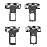 Material de alta calidad: el clip para cinturón de seguridad está hecho de aleación de aluminio de primera calidad y fibra de carbono, resistente y portátil, no es fácil de romper.
