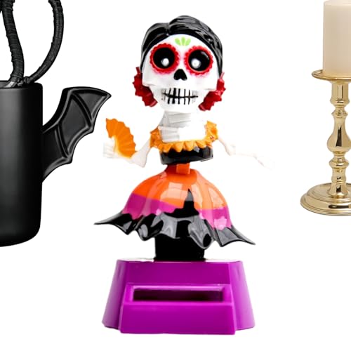 Figura de coche - esqueleto de cabeza oscilante con asentimiento automático, decoración del tablero de instrumentos | divertido adorno para tablero de instrumentos, regalo para amigos