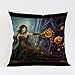 QIANGST Happy Halloween Funda de cojín Witch Haunted House Funda de Almohada Thin Linen Cotton Throw Pillows Dormitorio Sofá Decoración 45x45cm con Relleno Q
