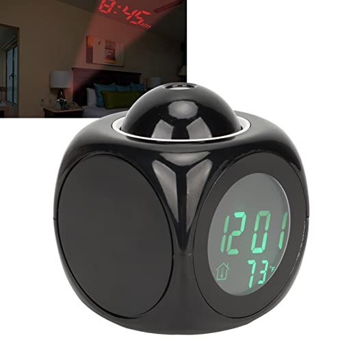 Miniatura 4 de Sxhlseller Reloj Despertador Con Proyección Led, Proyector De Pared De Techo Digital Con Función De Conversación Por Voz, Pantalla De Temperatura Interior, Repetición De Alarma: Batería O