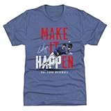 500 LEVEL Ian Happ Men's Premium T-Shirt - Ian Happ Chicago C Make It Happen WHT (Tri Royal, XX-Large)