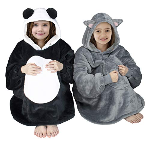 image for Catalonia Panda Blanket Hoodie Sweatshirt for Kids, Oversized Wearable