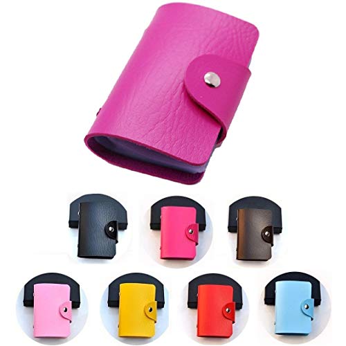 REALMAX Porta biglietti da visita 24 slot uomini neri, Rosa, 10.5 x 7 x 1 cm,