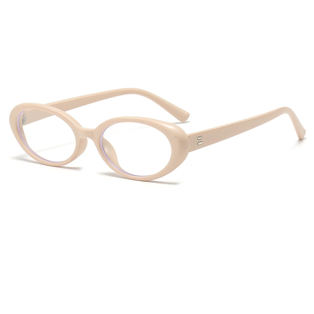 JOVAKIT Oval Blue Light Blocking Glasses for Women Men Vintage Fashion Small 90s Retro Oval Frame Style Eyeglasses