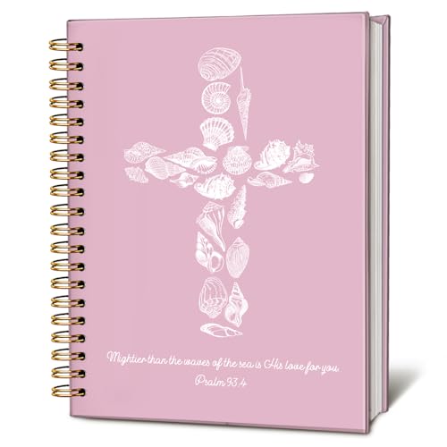 Carnet de notes de la Bible chrétien rose et blanc pour l'étude et l'église