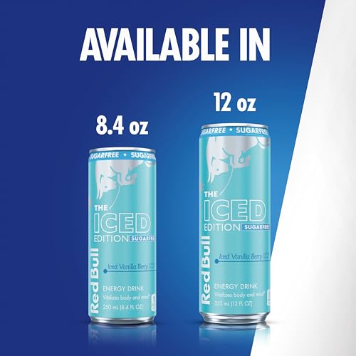 Image of Red Bull Iced Edition Sugarfree Energy Drink, Iced Vanilla Berry, 8.4 fl. oz., Pack of 8, with 80mg Caffeine, Taurine & B Vitamins