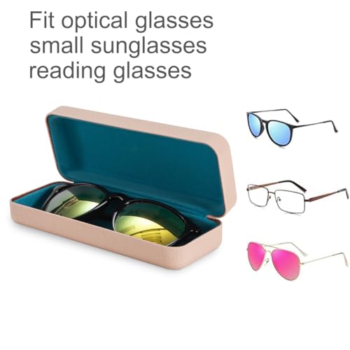 Image of TRIUMPH VISION Sunglasses Case Hard Shell Glasses Case Eyewear Eyeglasses | Sunglass Eyeglass Hard Case for Women and Men Metal PU Leather Lined Storage with Microfiber Cleaning Cloth Protection