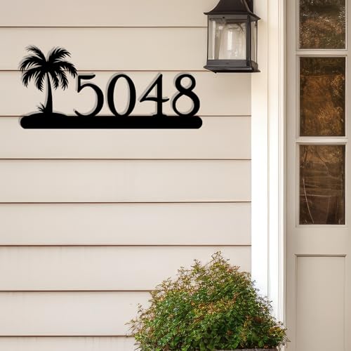 Image of Personalized House Number Custom Metal Address House Numbers Modern House Number Sign for Outside