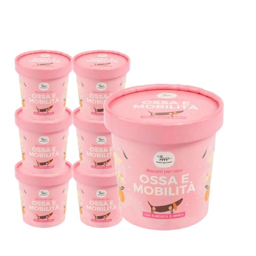Biscotti per Cani contro Artrite | Ricchi di Glucosamina, Condroitina e Arnica| Snack Cane funzionale gusto Albicocca ideale per Ossa e Mobilità | 6 X 600gr | Mangime Complementare Italiano Hygge Dog